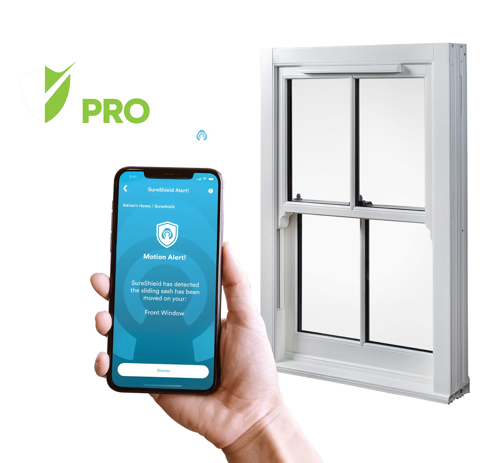 Kubu app shown beside a uPVC sash window